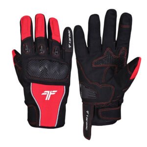 Tarmac Tex II Black Red Riding Gloves
