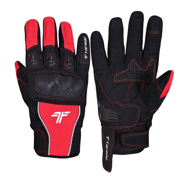 Tarmac Tex II Black Red Riding Gloves