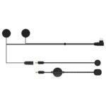 EDYELL Helmet Headset Accessory with Microphone Speaker and Type C Charging Cable for Edyell Bluetooth Helmet Headset Only, Bluetooth Stereo Speakers Hands-Free Music Call Control Mic Earphone