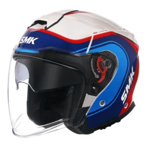 SMK GTJ Libero GRPS GL153 Half Face Helmet - Gloss Blue Red White
