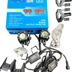 HJG CO-2 30W plus 30W 60W (30 * 2) Future 1 LED Mini Drive Light Red Devil Eye Light Co2 Multiple Connecting Red Yellow White Color With Wiring Harness Kit