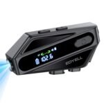 EDYELL C6 Motorcycle Bluetooth Intercom Headset|FM Radio Smart LED Display Helmet Bluetooth|600M Intercom Distance|Playable on TF Card|IPX6 Waterproof