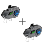 EDYELL C8 Pro Combo Motorcycle Bluetooth Intercom Headset,LED Emergency Lights,HiFi Stereo Calls, IPX6 Waterproof,Compatible with All Helmets ( 2Pcs)
