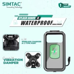 Simtac splash guard X with vibration damper and wireless charger (MHWPWC-PRO)