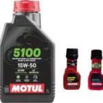 Motul 5100 4T 15W-50 1L + Engine Flush 50ml + petrol System Clean 50ml Moto Marvel Offer - MOTUL
