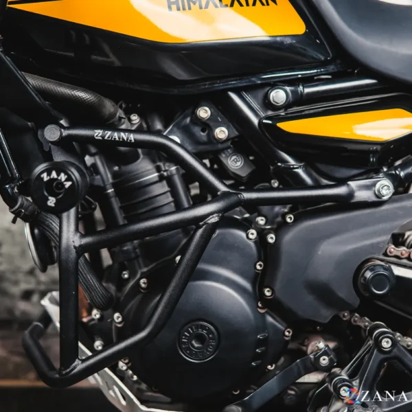 Zana-ROYAL-ENFIELD-Himalayan-450-Bike-Protection-Crash-Guard-Zana-Crash-Guard-for-Himalayan-450-with-Slider-Black-Texture-Mild-Steel-Type-1-V-2_1