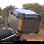 Zana-Universal Top Box Aluminium (55ltr) L-Flat Brown With Back Rest Cushion