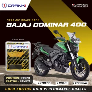 Ceramic Brake Pads For Bajaj Dominar 400 - Front - CRM479 - 1 Set | Smooth Braking | Heat Resistant | Long Life | Disc Friendly