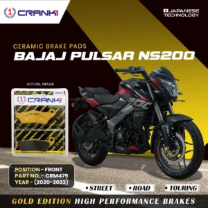 Ceramic Brake Pads For Bajaj Pulsar NS200 (2020-2023) - Front - CRM479 - 1 Set | Smooth Braking | Heat Resistant | Long Life | Disc Friendly
