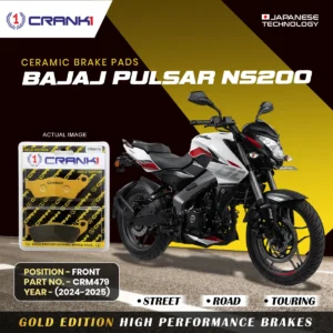 Ceramic Brake Pads For Bajaj Pulsar NS200 (2024-2025) - Front - CRM479 - 1 Set | Smooth Braking | Heat Resistant | Long Life | Disc Friendly