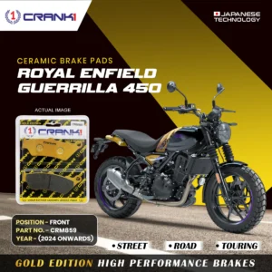 Ceramic Brake Pads For Royal Enfield Guerrilla 450 (2024 Onwards) - Front - CRM859 - 1 Set | Smooth Braking | Heat Resistant | Long Life | Disc Friendly