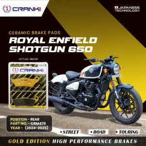 Ceramic Brake Pads For Royal Enfield Shotgun 650 (2024-2025) - Rear - CRM479 - 1 Set | Smooth Braking | Heat Resistant | Long Life | Disc Friendly