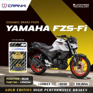 Ceramic Brake Pads For Yamaha FZS-Fi - Rear - CRM234 - 1 Set | Smooth Braking | Heat Resistant | Long Life | Disc Friendly